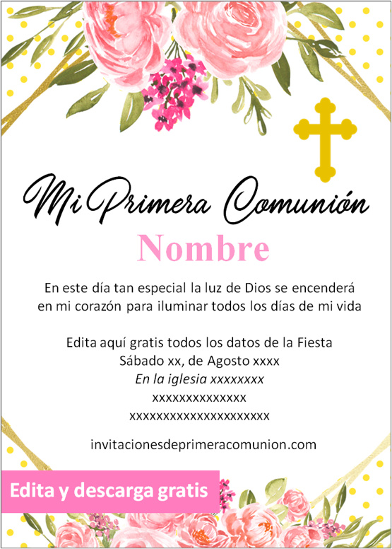 invitaciones de primera comunion