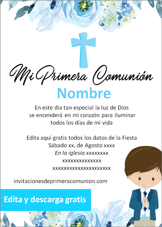 invitaciones de primera comunion gratis